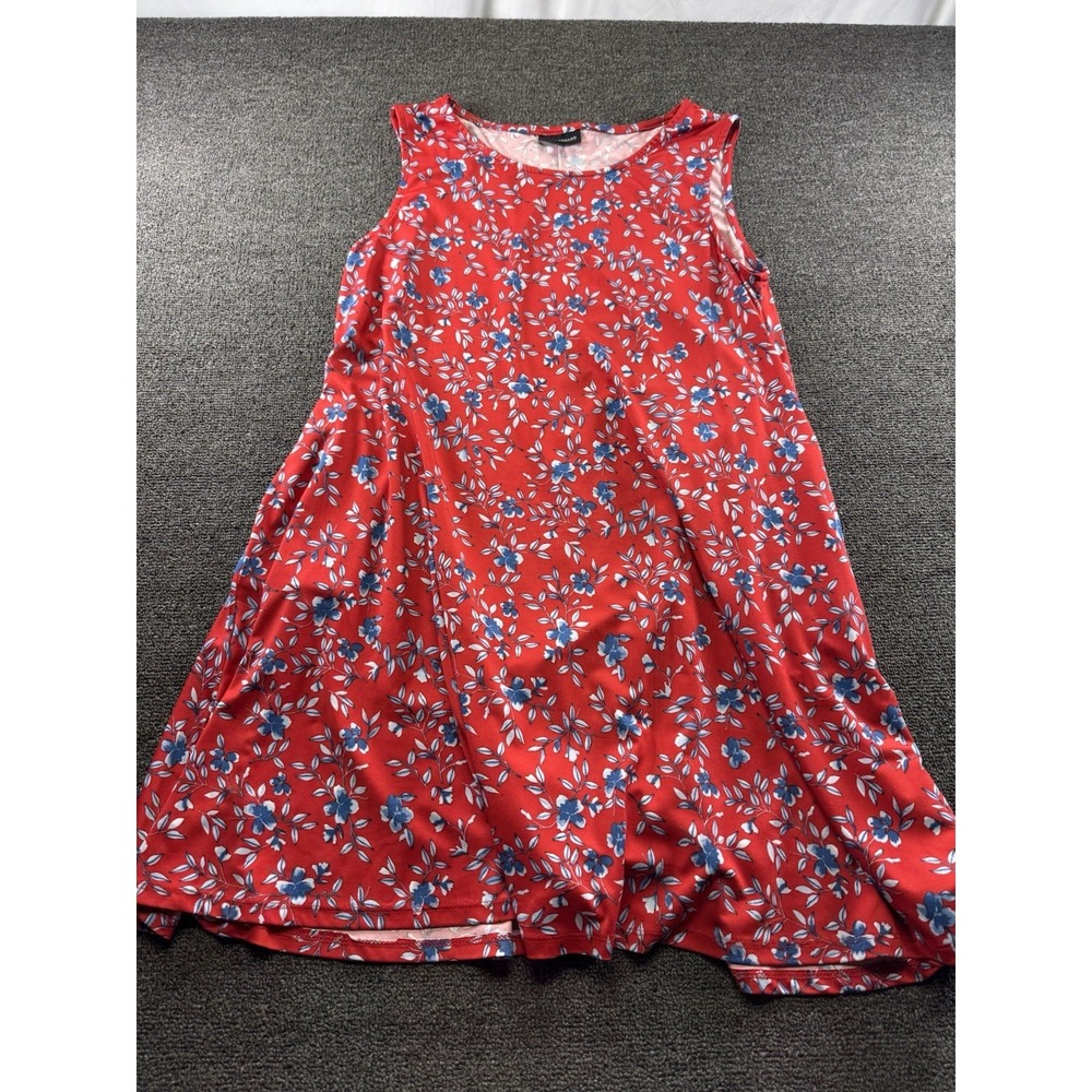 Nina Leonard Red Floral Sleeveless Swing Dress XL